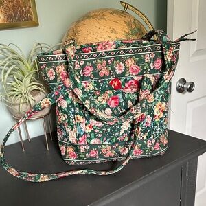 Vera Bradley Floral Tote - Green and Pink